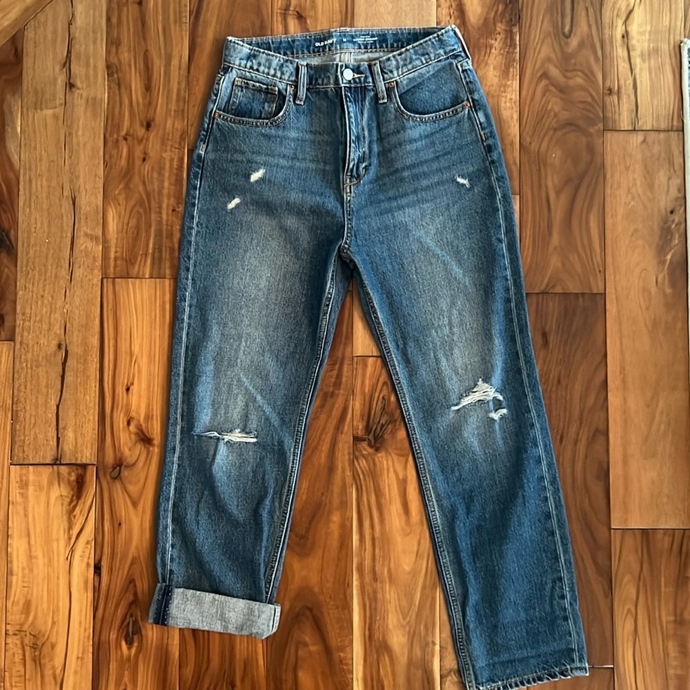 Old Navy girls size 16 high-rise slouchy straight jeans